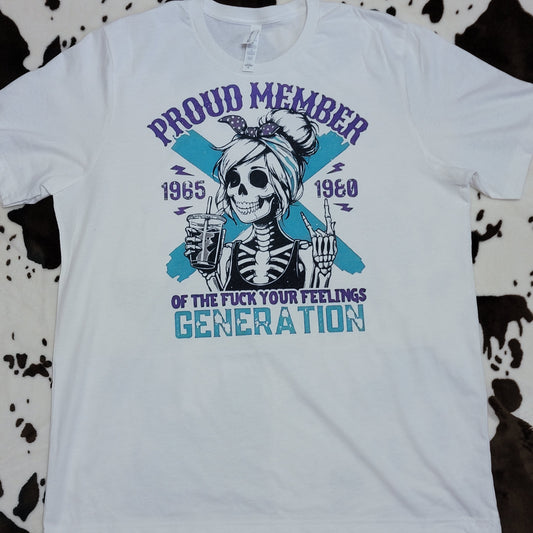 Proud Member GenX Skull Western Tee Shirt