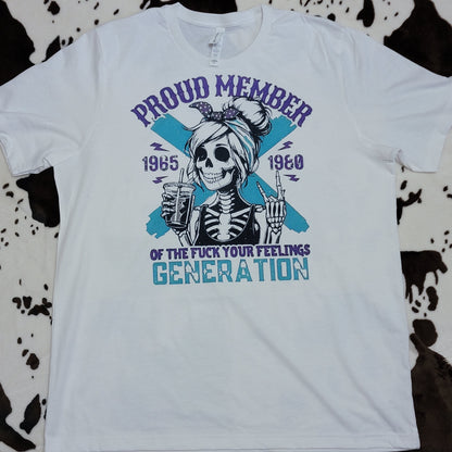 Proud Member GenX Skull Western Tee Shirt