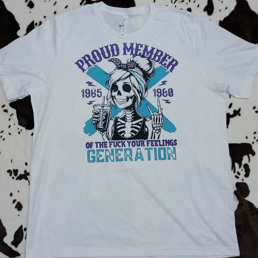 Proud Member GenX Skull Western Tee Shirt