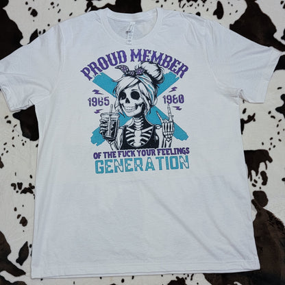 Proud Member GenX Skull Western Tee Shirt