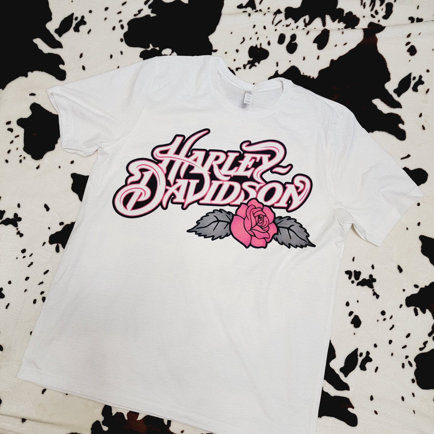 Motorcycle Floral Western Tee Shirt