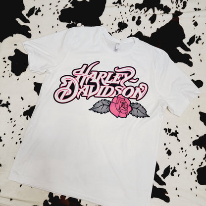 Motorcycle Floral Western Tee Shirt