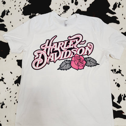 Motorcycle Floral Western Tee Shirt