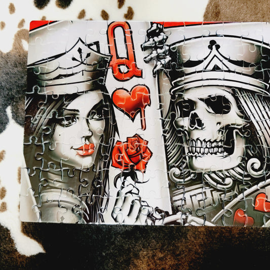 King and Queen Card 120 PC Handmade Jigsaw Puzzle