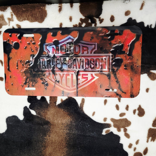 Harley Red Custom Handmade Car Tag License Plate