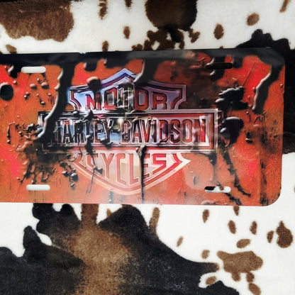 Harley Red Custom Handmade Car Tag License Plate