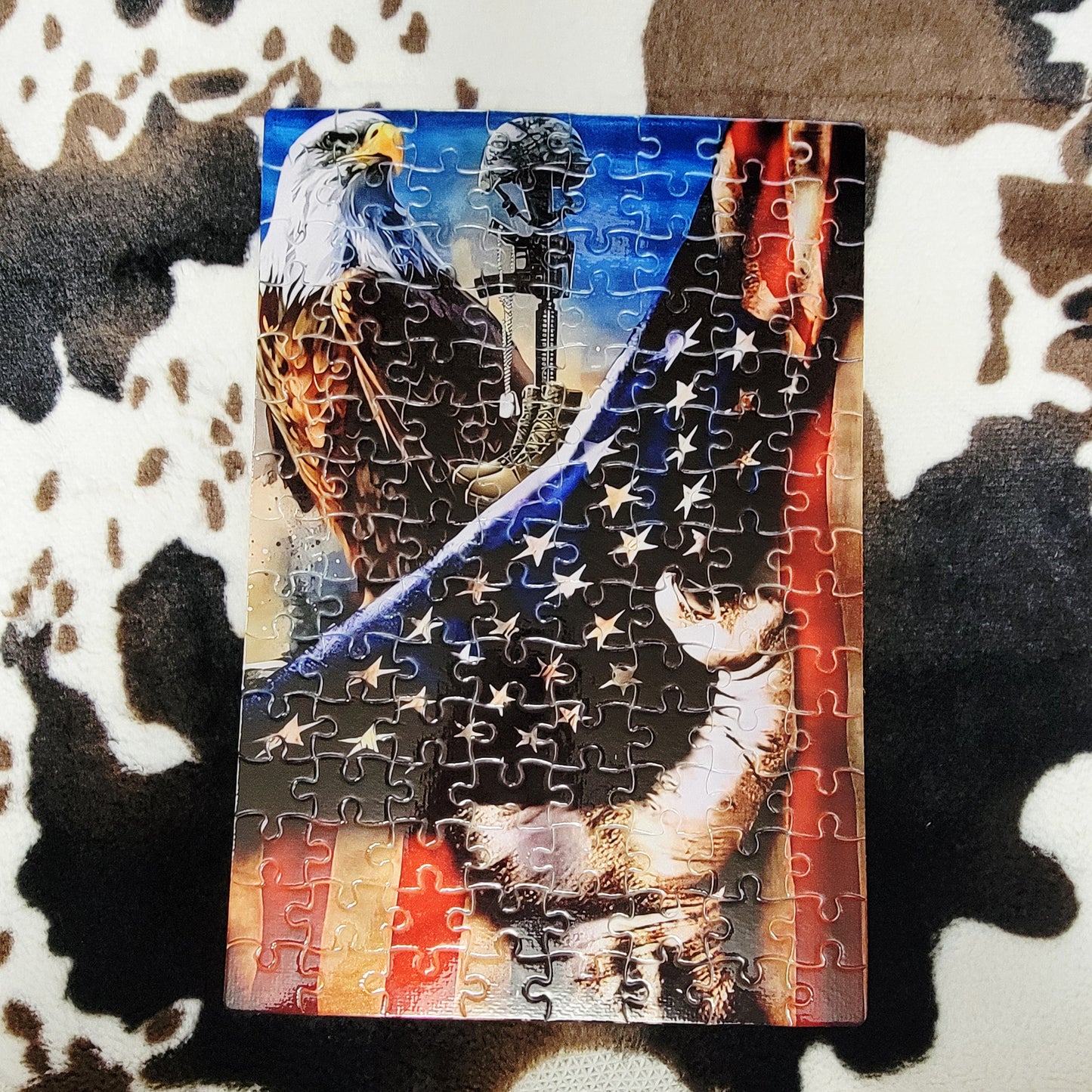 American Flag Eagle 120 Piece Handmade Jigsaw Puzzle