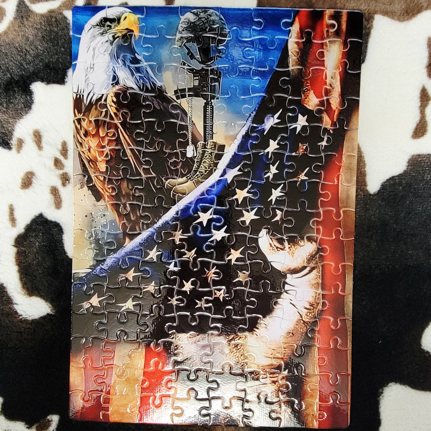 American Flag Eagle 120 Piece Handmade Jigsaw Puzzle