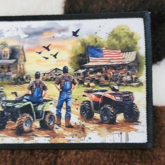 Western Farm Rectangle Hat Patch