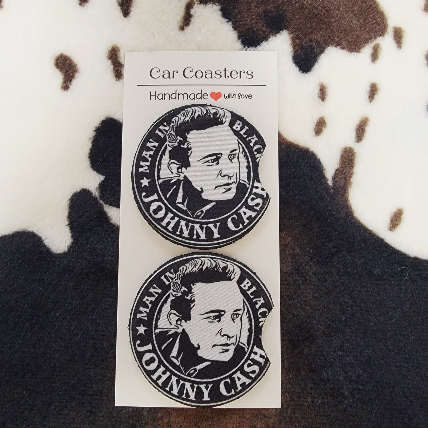 Johnny Cash Neoprene Car Coasters