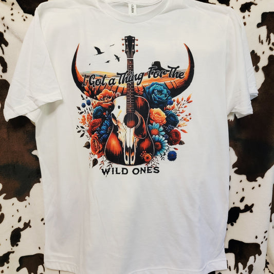 Wild Ones Bull Skull Western Tee Shirt
