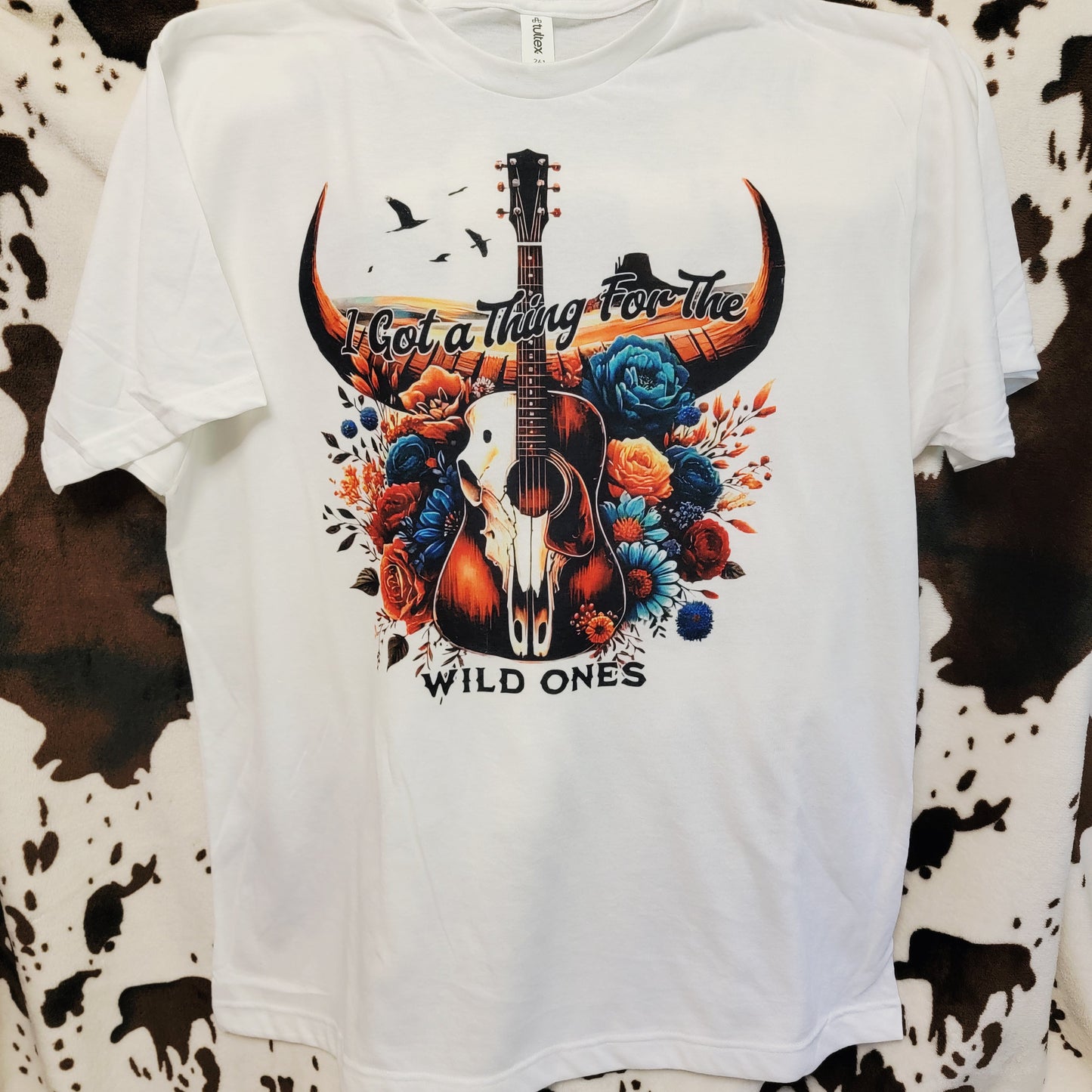 Wild Ones Bull Skull Western Tee Shirt