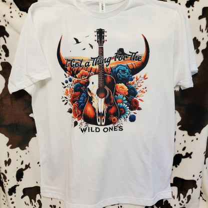 Wild Ones Bull Skull Western Tee Shirt