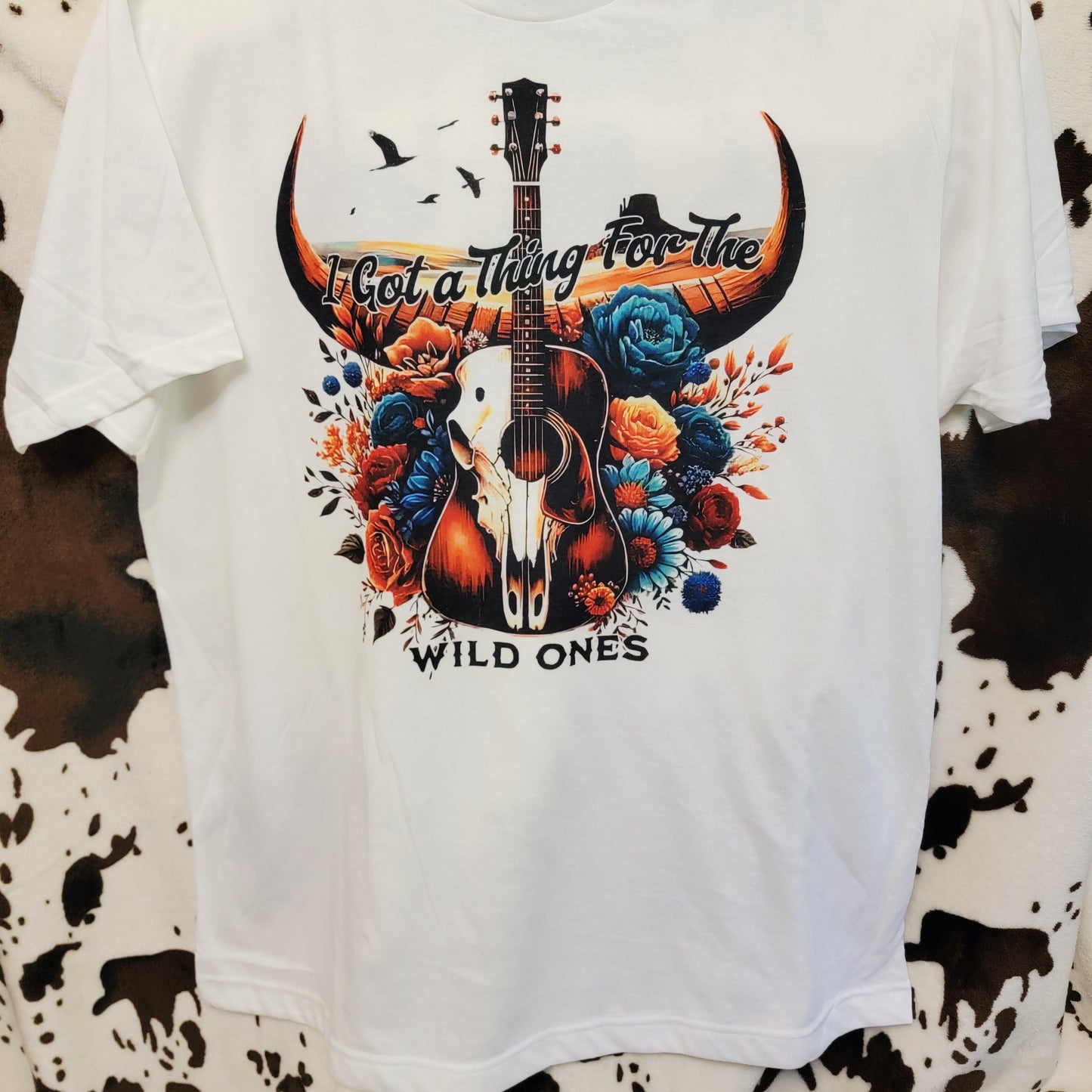 Wild Ones Bull Skull Western Tee Shirt