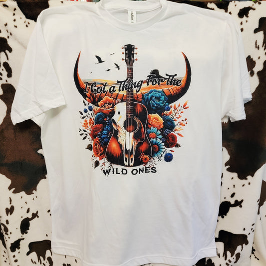 Wild Ones Bull Skull Western Tee Shirt