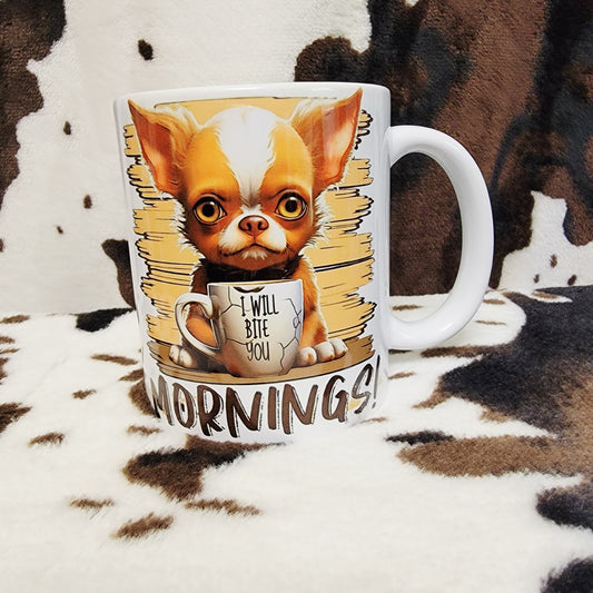 Funny Dog Mornings 11oz Ceramic Coffee Mug