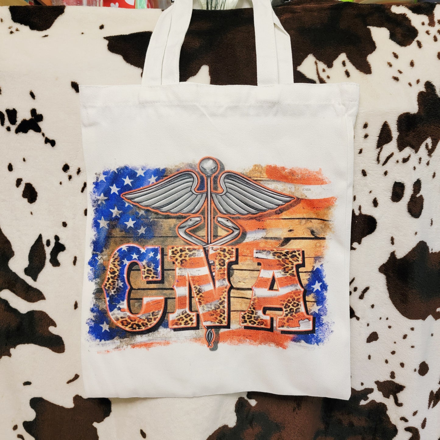 CNA USA Flag Canvas Tote Bag