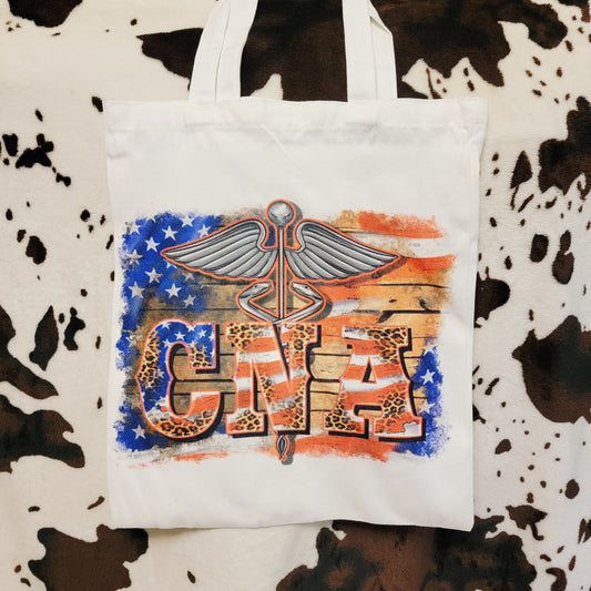 CNA USA Flag Canvas Tote Bag