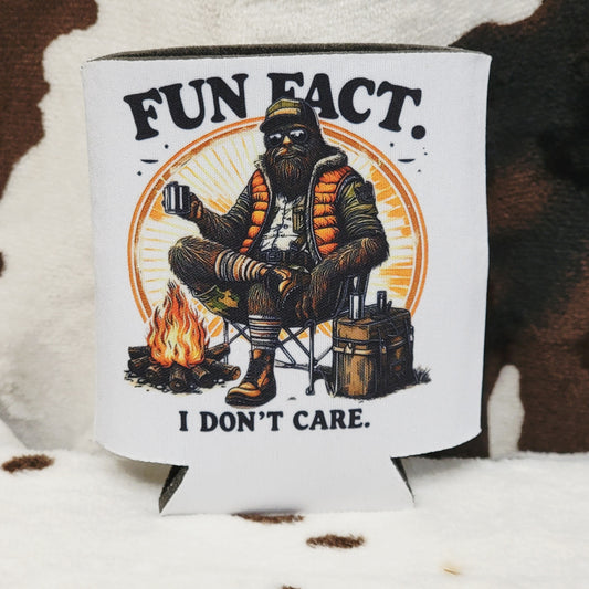 Bigfoot I Dont Care Can Cooler Drink Holder Koozie