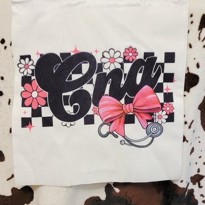 CNA Pink Bow Canvas Tote Bag