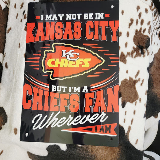 Kansas City Chiefs Football Metal Sign