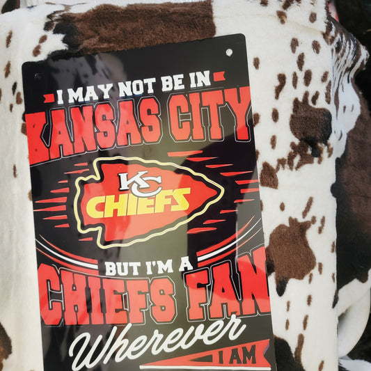 Kansas City Chiefs Football Metal Sign
