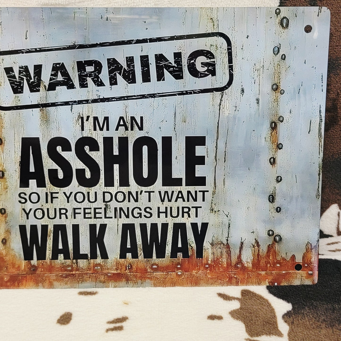 Warning Walk Away Funny Metal Sign