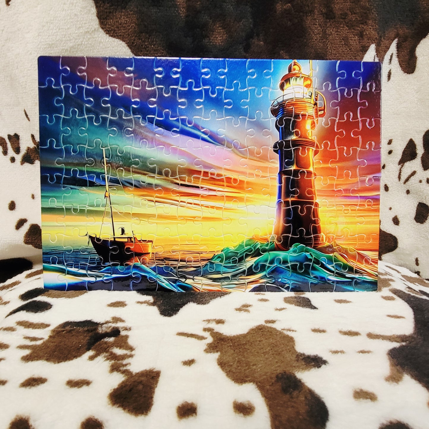 Lighthouse Colorful Ocean Handmade Jigsaw Puzzle