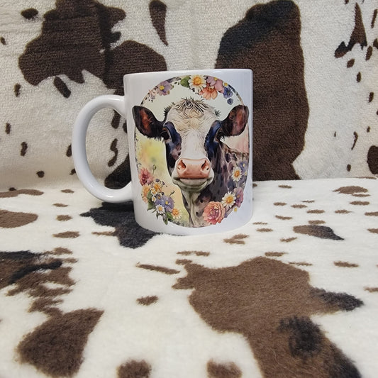 Cow Floral 11oz Ceramic Coffee Mug