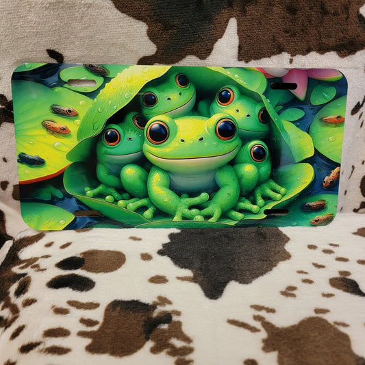 Frogs Lily Pad Car Tag License Plate