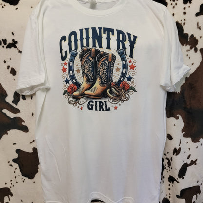 Country Girl Boots Western Tee Shirt