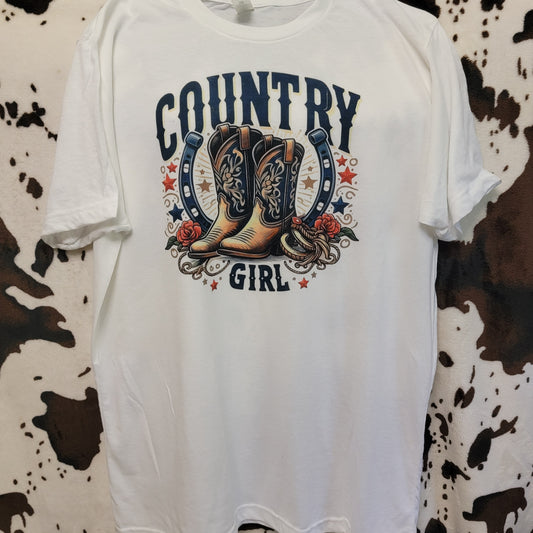 Country Girl Boots Western Tee Shirt