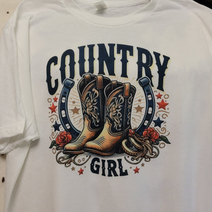 Country Girl Boots Western Tee Shirt