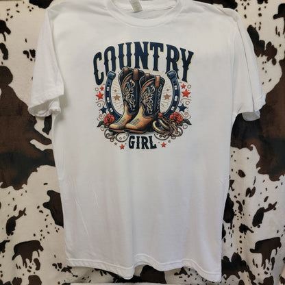 Country Girl Boots Western Tee Shirt