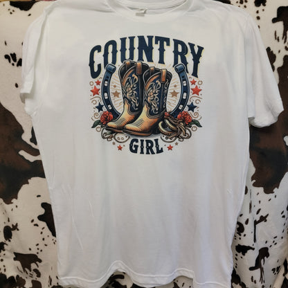 Country Girl Boots Western Tee Shirt