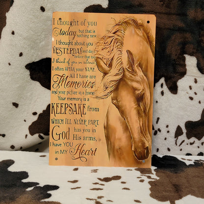 Horse Memorial In Memory Metal Sign