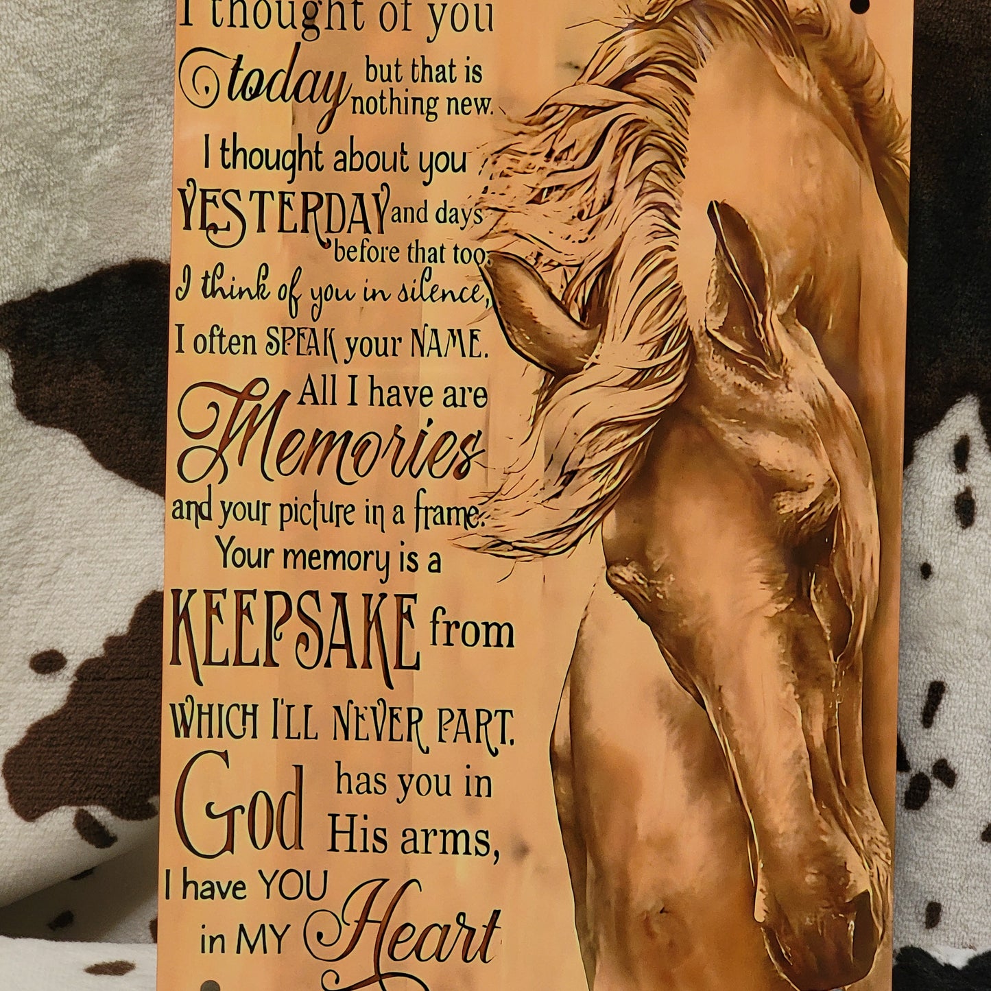 Horse Memorial In Memory Metal Sign
