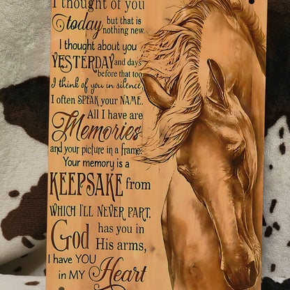 Horse Memorial In Memory Metal Sign