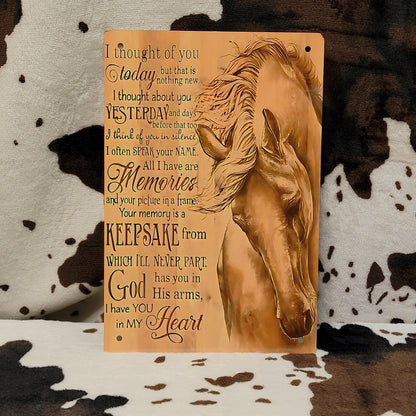 Horse Memorial In Memory Metal Sign