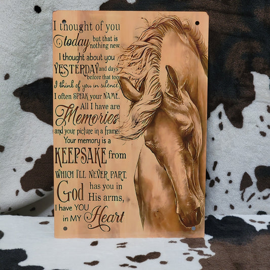 Horse Memorial In Memory Metal Sign