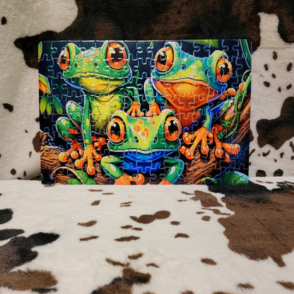 Tree Frogs 120 PC Handmade Jigsaw Puzzle
