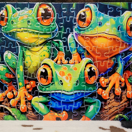 Tree Frogs 120 PC Handmade Jigsaw Puzzle
