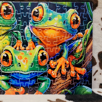 Tree Frogs 120 PC Handmade Jigsaw Puzzle