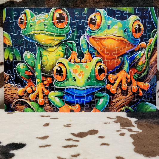 Tree Frogs 120 PC Handmade Jigsaw Puzzle