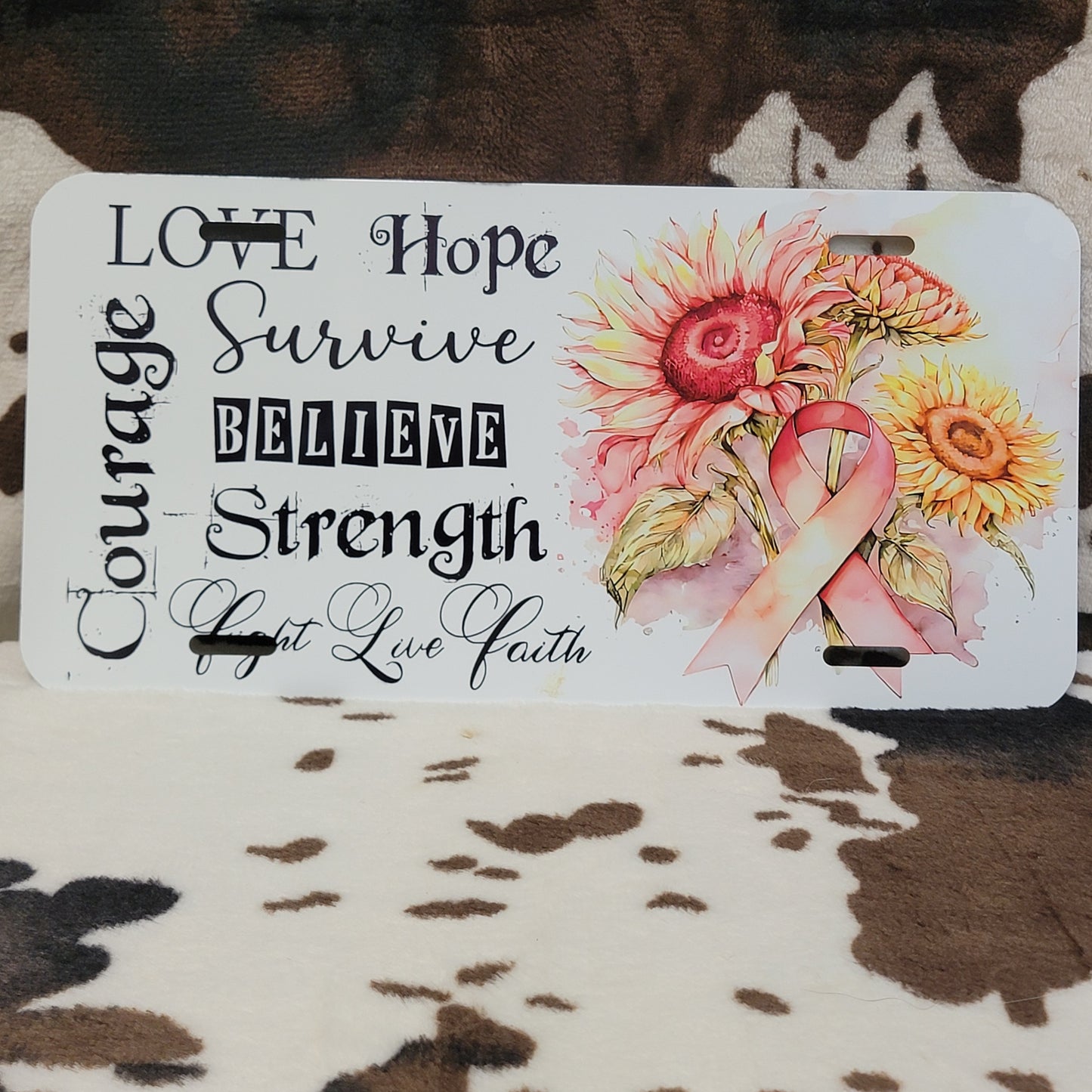 Breast Cancer Inspirational Car Tag License Plate