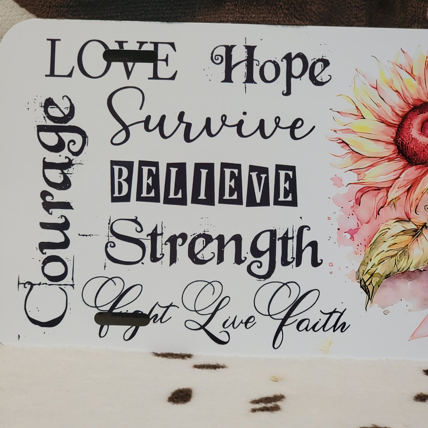 Breast Cancer Inspirational Car Tag License Plate