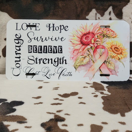 Breast Cancer Inspirational Car Tag License Plate