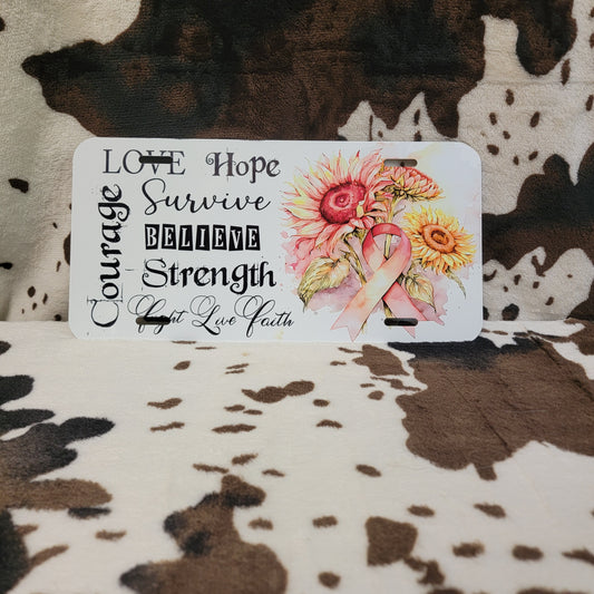 Breast Cancer Inspirational Car Tag License Plate