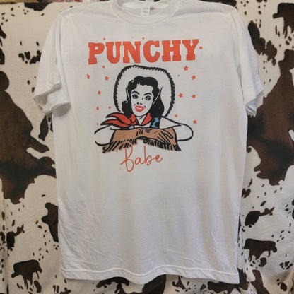 Punchy Babe Cowgirl Western Graphic Tee Shirt