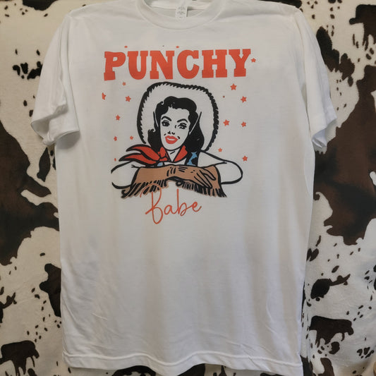 Punchy Babe Cowgirl Western Graphic Tee Shirt